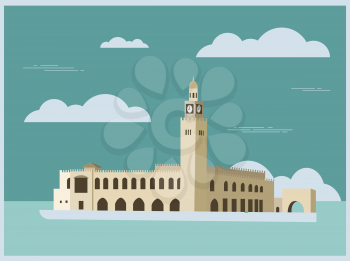 City buildings graphic template. Kuwait. Vector illustration