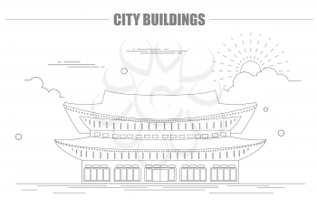 City buildings graphic template. South Korea. Shining Happiness Palace. Vector illustration