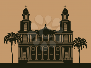 City buildings graphic template. Nicaragua. Vector illustration