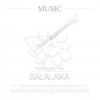 Musical instruments graphic template. Balalaika. Vector illustration