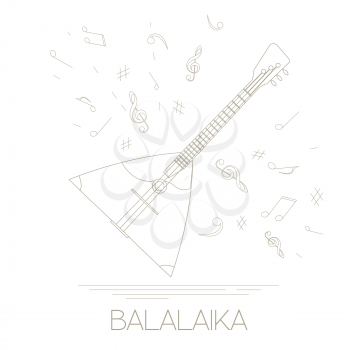 Musical instruments graphic template. Balalaika. Vector illustration