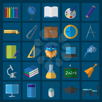 Set education icons. Vector illustration