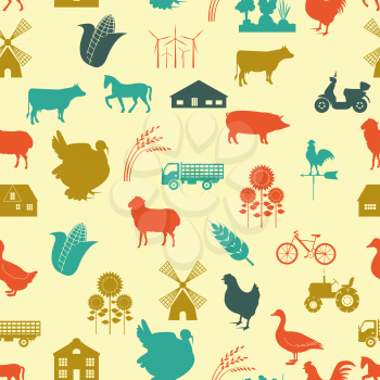 Agriculture background, seamless. Vector illustration