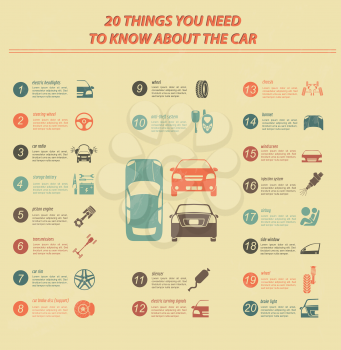 Car service, repair Infographics. Vector illustration