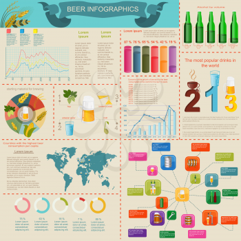 Beer snack  infographics, set elements, for creating your own infographics. Vector illustration