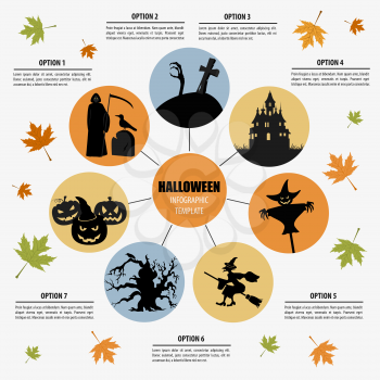 Halloween infographic template. Flat icons. Vector illustration