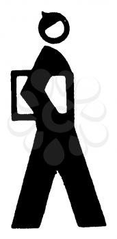 Royalty Free Clipart Image of a Man Carrying a Folder