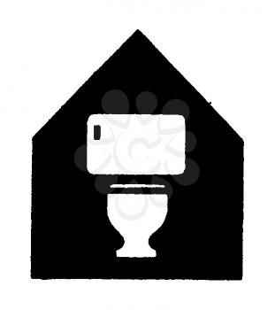 Royalty Free Clipart Image of a Toilet in a House