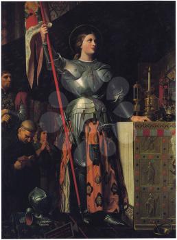 Royalty Free Clipart Image of St. Joan of Arc and the Coronation of Charles VII by Jean-Auguste-Dominique Ingres