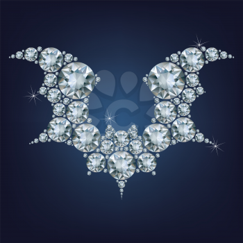 Halloween flying bat silhouettes made a lot of diamonds
