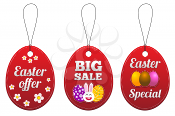 Easter special tags in the form of egg. Vector illustration.