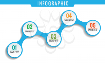 Simply infographic, five steps template.