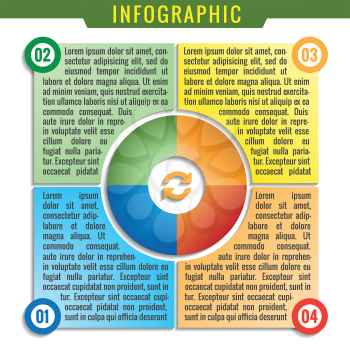 Simply infographic, four parts template.