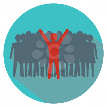 Leadership concept. Stand out from the crowd. Vector illustration.