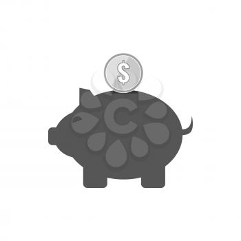 Piggy bank icon, money savings concept. Symbol in trendy flat style isolated on white background. Illustration element for your web site design, logo, app, UI.