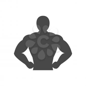 Muscle body icon. Bodybuilding concept. Symbol in trendy flat style isolated on white background. Illustration element for your web site design, logo, app, UI.