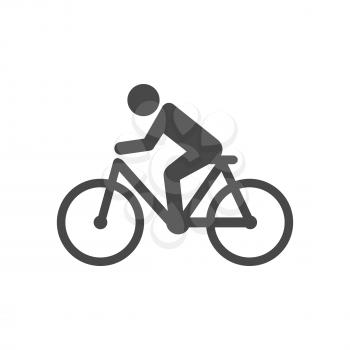 Man rides a bicycle icon. Symbol in trendy flat style isolated on white background. Illustration element for your web site design, logo, app, UI.
