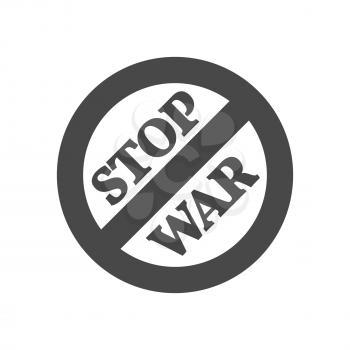 Stop war sign, concept icon. Symbol in trendy flat style isolated on white background. Illustration element for your web site design, logo, app, UI.