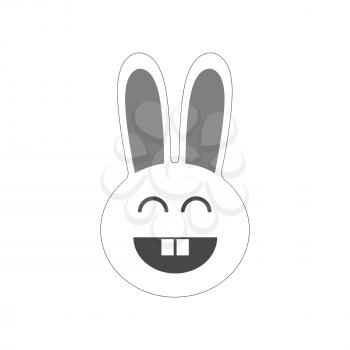 Happy rabbit icon. Symbol in trendy flat style isolated on white background. Illustration element for your web site design, logo, app, UI.