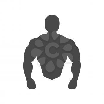 Muscle body icon. Bodybuilding concept. Symbol in trendy flat style isolated on white background. Illustration element for your web site design, logo, app, UI.