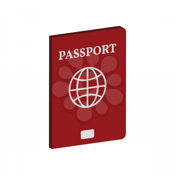 Passport symbol. Flat Isometric Icon or Logo. 3D Style Pictogram for Web Design, UI, Mobile App, Infographic. Vector Illustration on white background.