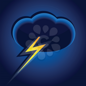 Illustration of a thunderstorm cloud with lightning