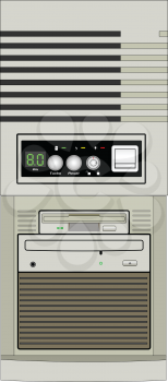Illustration of computer with Control Panel on a white background
