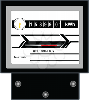 Illustration of energy meter on a white background