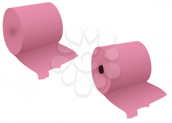 2 rolls of a hygienic paper on a white background
