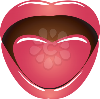Mouth with language in the form of heart
