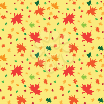 Illustration of seamless pattern with autumn leaves