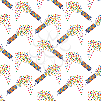 Illustration of seamless pattern of Christmas crackers on white background