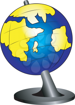 Illustration of the school globe on a support