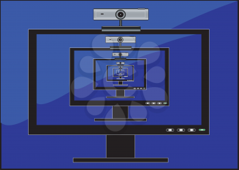 Illustration of the monitor with the web camera in the monitor