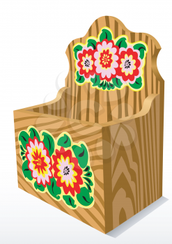 Illustration of a wooden casket with a pattern