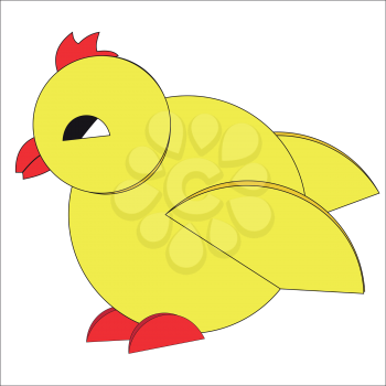 Illustration of the symbolic figure of a little bird on white background