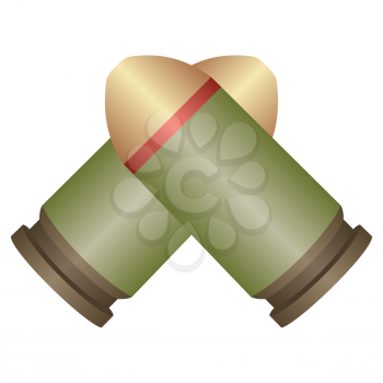 Illustration of two gun cartridges on a white background