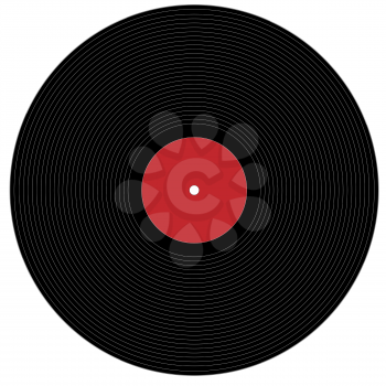 Illustration of a big phonograph records on a wooden background