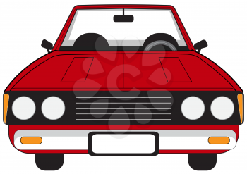 Illustration of a red passenger car on a white background
