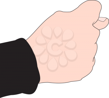 Illustration of a hand with folded fingers in the shape of a fig
