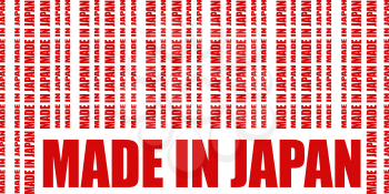 Made in Japan in bar code. Lines consist of same words