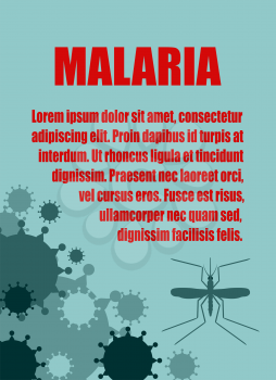 Modern vector brochure, report or flyer design template. Medical industry, biotechnology and biochemistry concept. Scientific medical designs.  Mosquito transmission diseases relative theme. Malaria