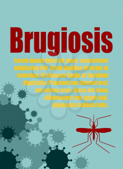 Modern vector brochure, report or flyer design template. Medical industry, biotechnology and biochemistry concept. Scientific medical designs.  Mosquito transmission diseases relative theme. Brugiosis