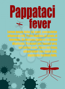 Modern vector brochure, report or flyer design template. Medical industry, biotechnology and biochemistry. Scientific medical designs.  Mosquito transmission diseases relative theme. Pappataci fever 