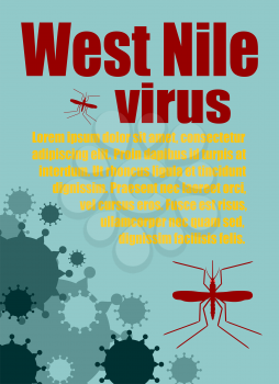 Modern vector brochure, report or flyer design template. Medical industry, biotechnology and biochemistry. Scientific medical designs.  Mosquito transmission diseases relative. West Nile virus