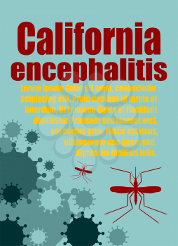Modern vector brochure, report or flyer design template. Medical industry, biotechnology and biochemistry. Scientific medical designs.  Mosquito transmission diseases relative. California encephalitis