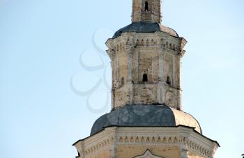 Bell tower of Spaso-Prilutsky Monastery in the Vologda city, Russia. Top part of the building