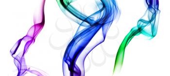Set of colored smoke on a white background