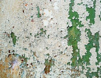 Peeling paint texture with cracks and scratches. Grungy old weathered background.