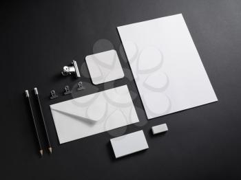 Blank white corporate stationery set mockup. Brand ID elements.